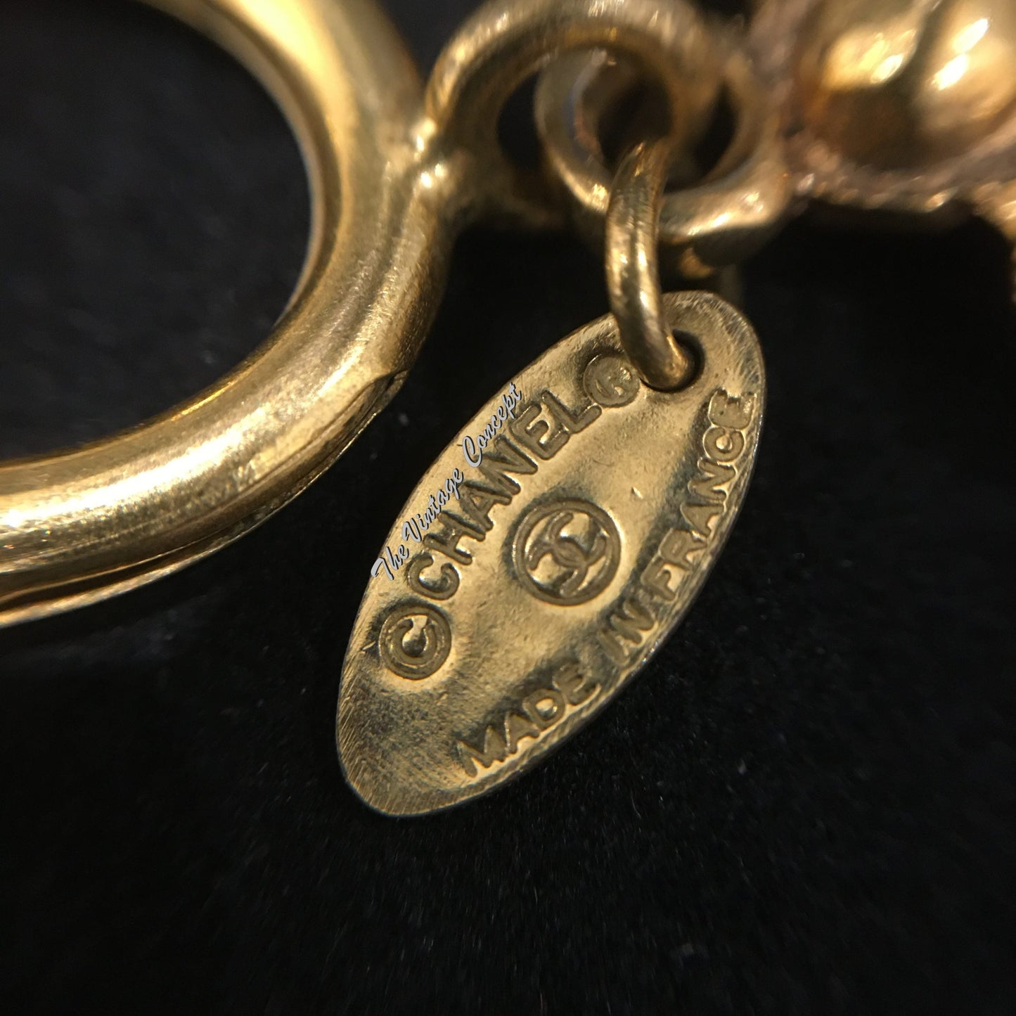 Chanel Gold Tone Pendant Bracelet from 80's