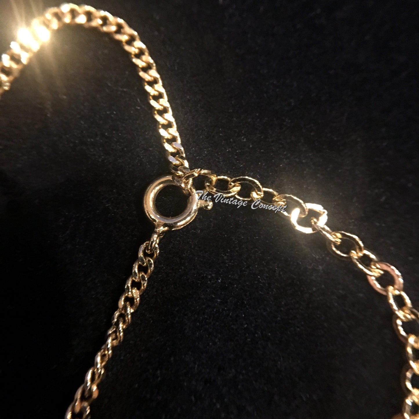 Dior Gold Tone "CD" Diamond Shape w/ Rhinestones necklace