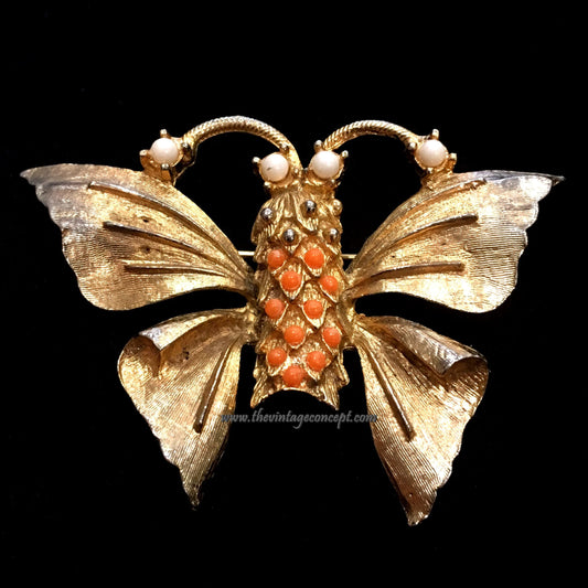 Hattie Carnegie Moth Brooch 50's