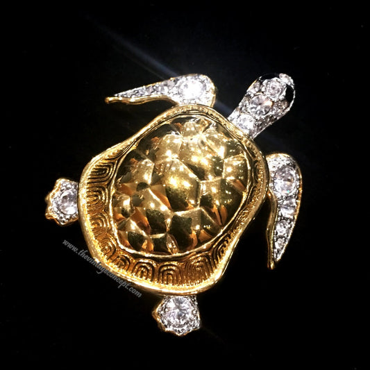 London Collection Crystal Turtle Brooch (SOLD)