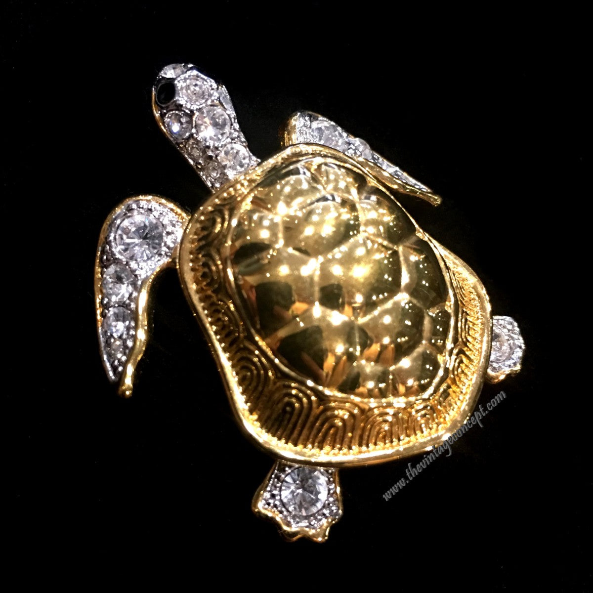 London Collection Crystal Turtle Brooch (SOLD)