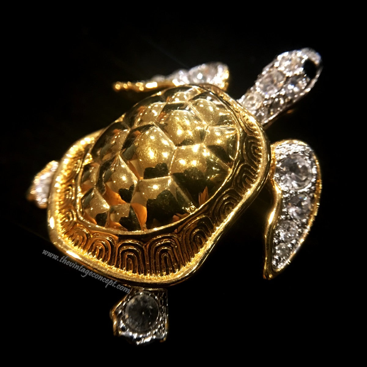 London Collection Crystal Turtle Brooch (SOLD)