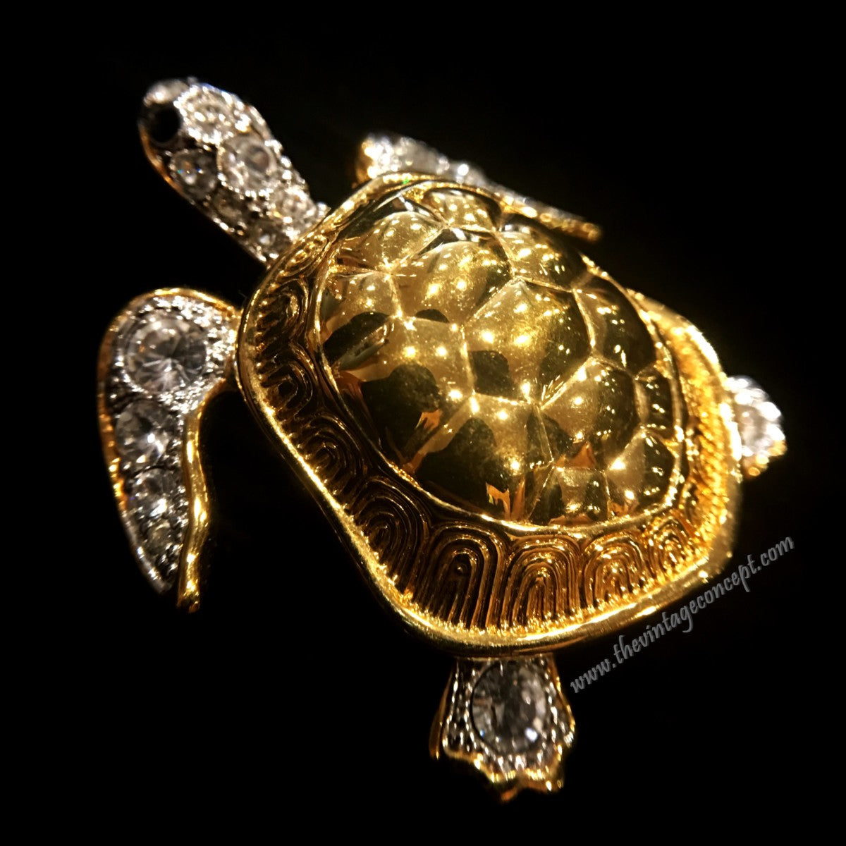 London Collection Crystal Turtle Brooch (SOLD)