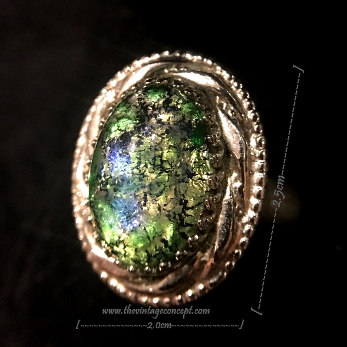 Vintage W&D Custom Green Stone Dragon Breath Ring (SOLD)