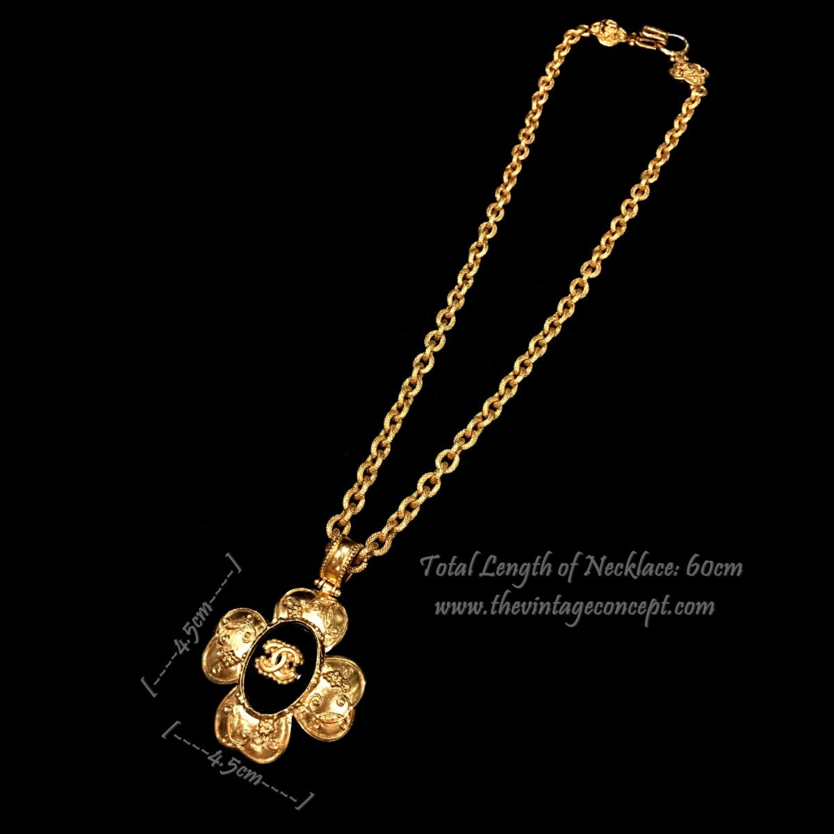 Chanel Logo Clover Pendant Necklace (SOLD)