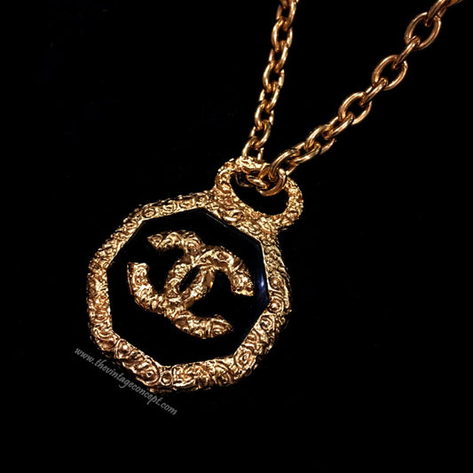 Chanel Logo Octagon Pendant Necklace (SOLD)