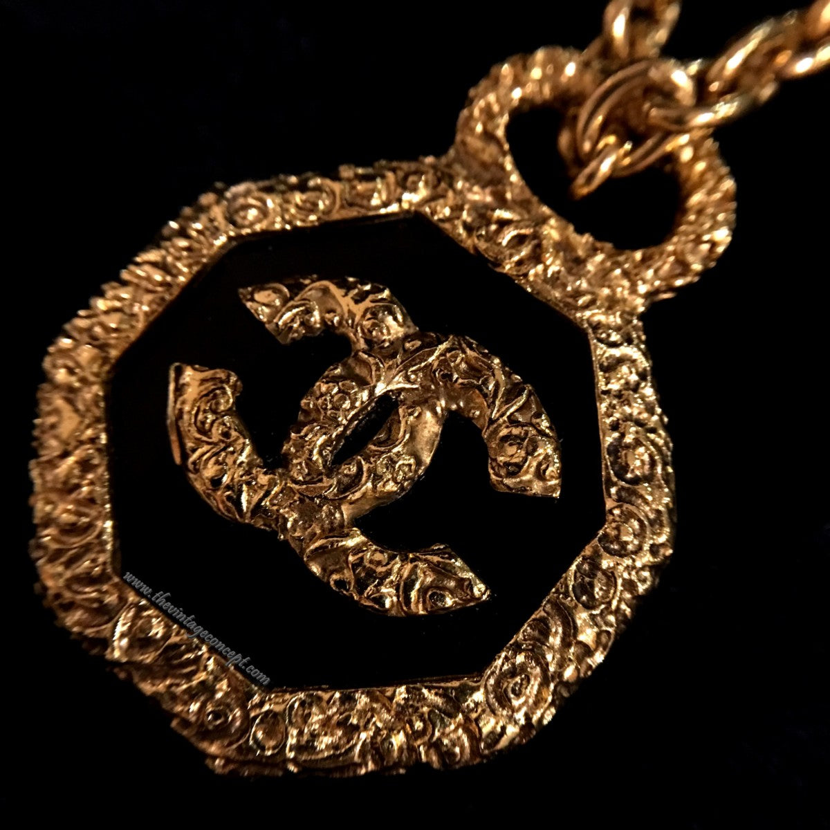 Chanel Logo Octagon Pendant Necklace (SOLD)