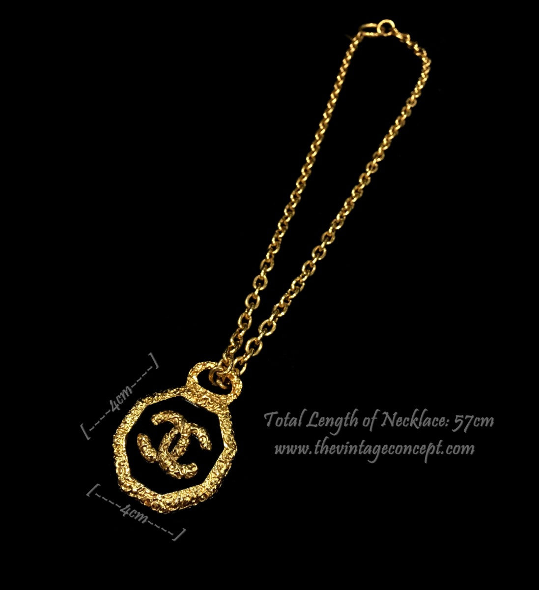 Chanel Logo Octagon Pendant Necklace (SOLD)