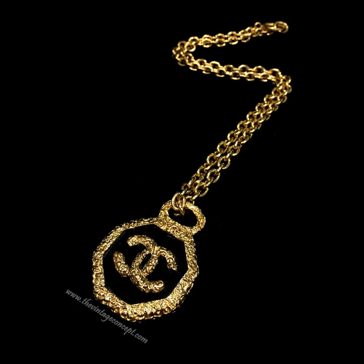 Chanel Logo Octagon Pendant Necklace (SOLD)