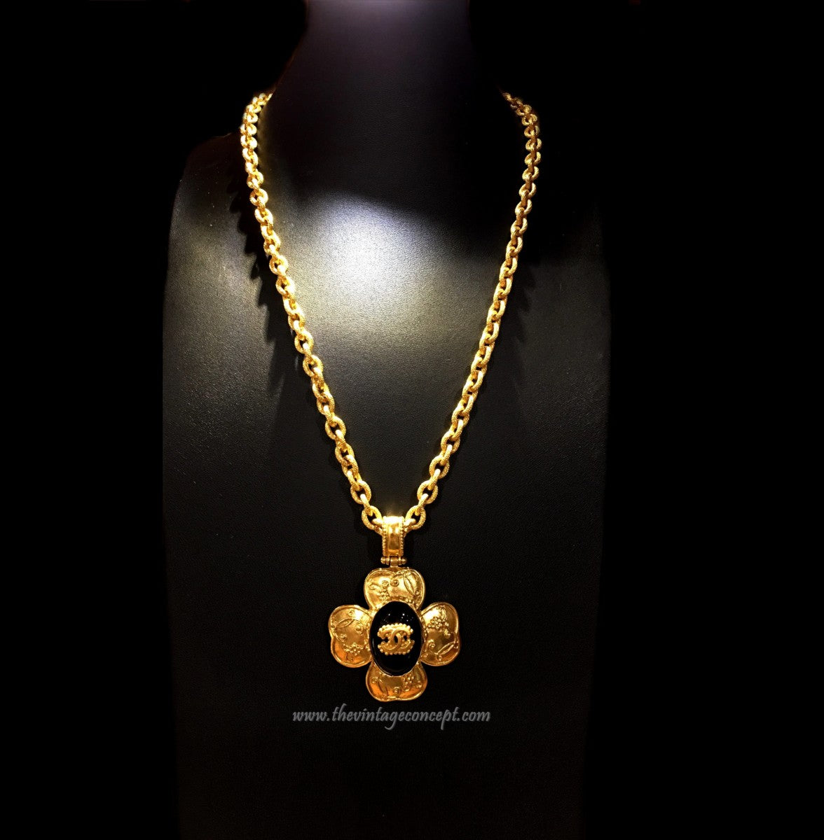 Chanel Logo Clover Pendant Necklace (SOLD)