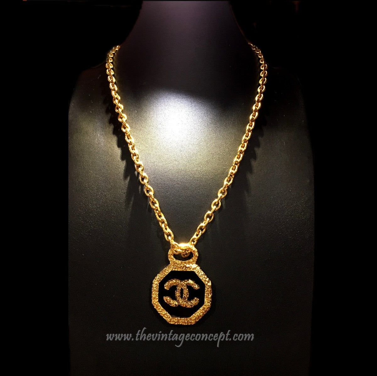 Chanel Logo Octagon Pendant Necklace (SOLD)