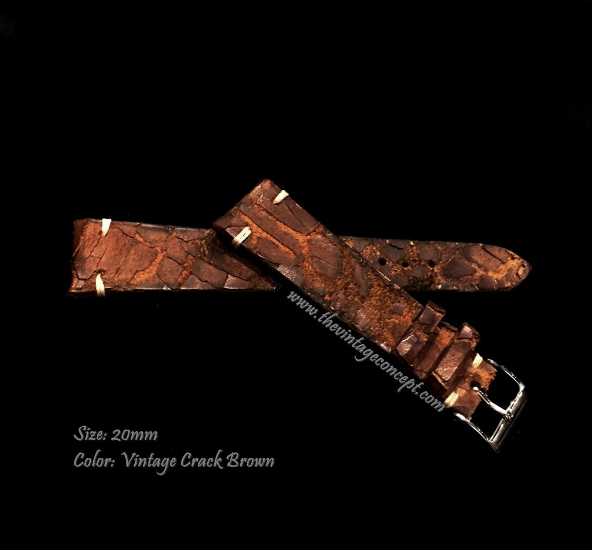 20 x 16mm Vintage Distress Sandy Brown Leather Strap