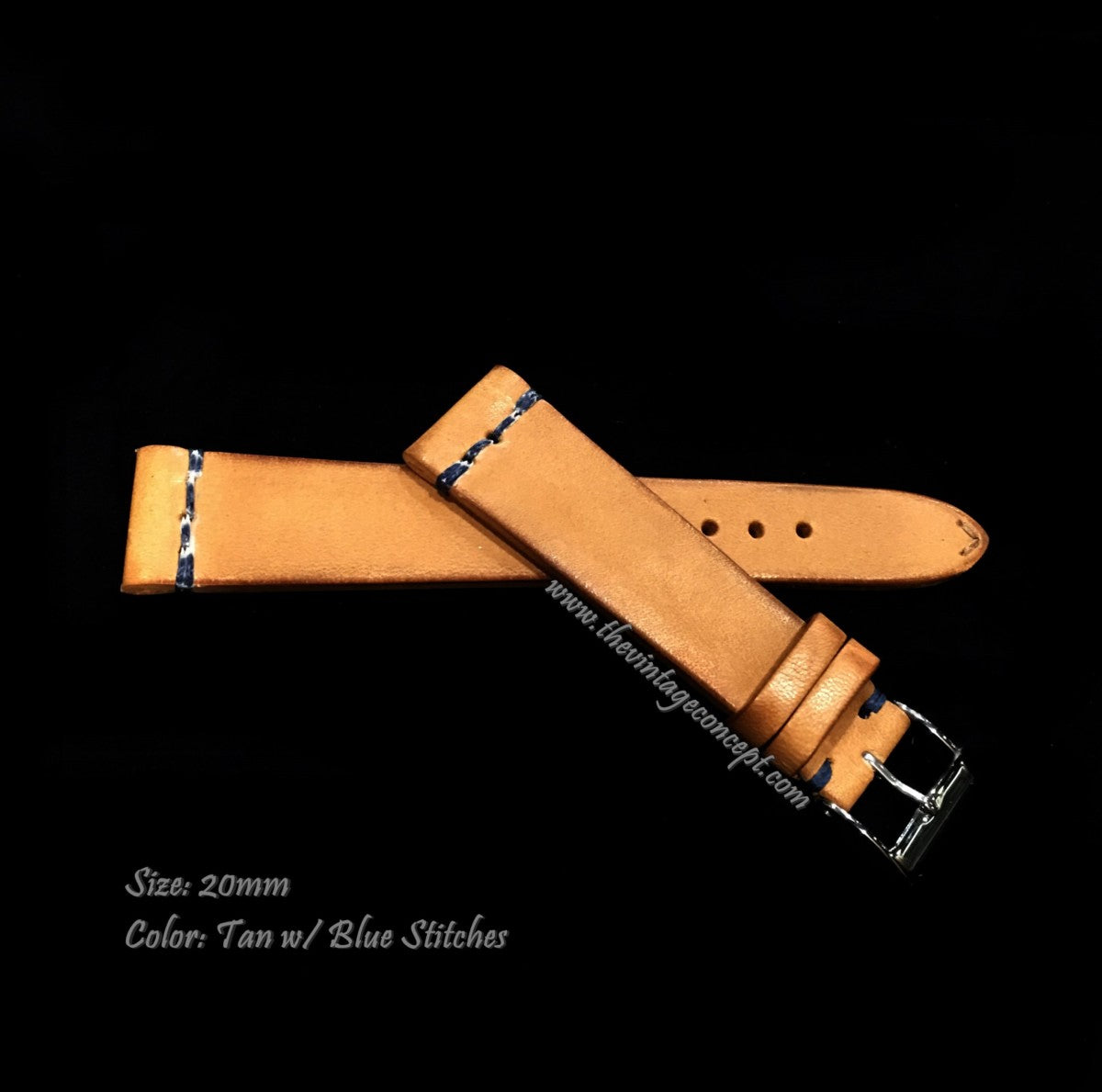 20 x 16mm Vintage Tan Leather Strap