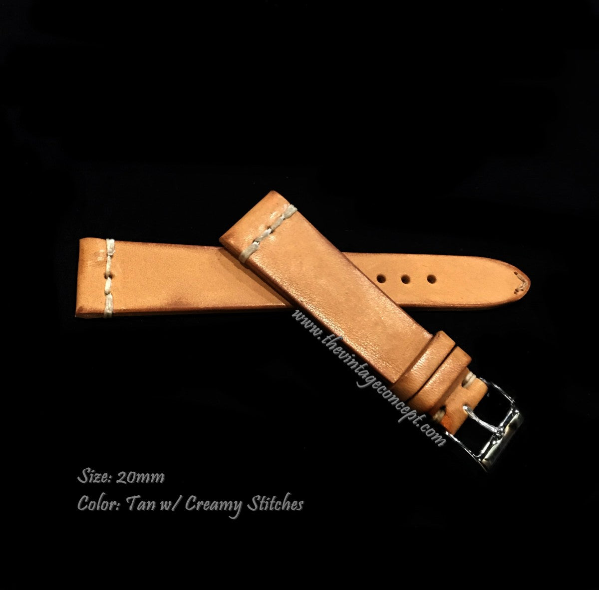 20 x 16mm Vintage Brown Leather Strap