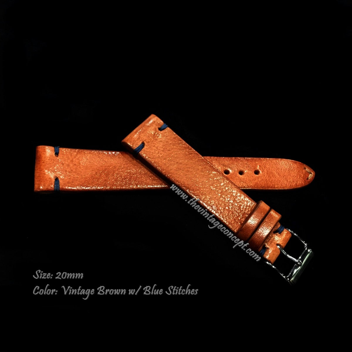 20 x 16mm Vintage Tan Leather Strap