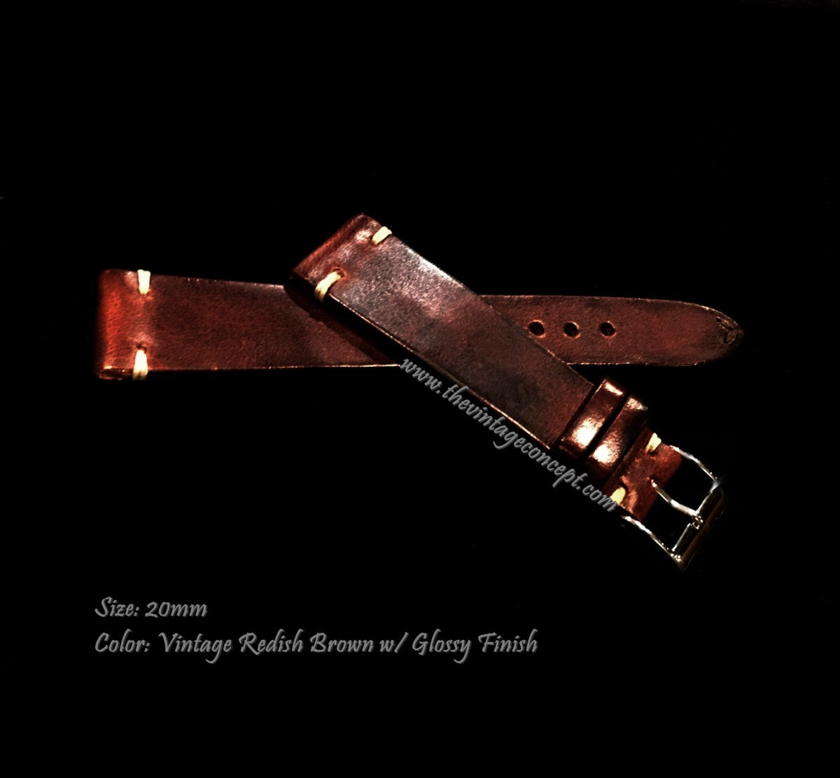 20 x 16mm Vintage Brown Leather Strap