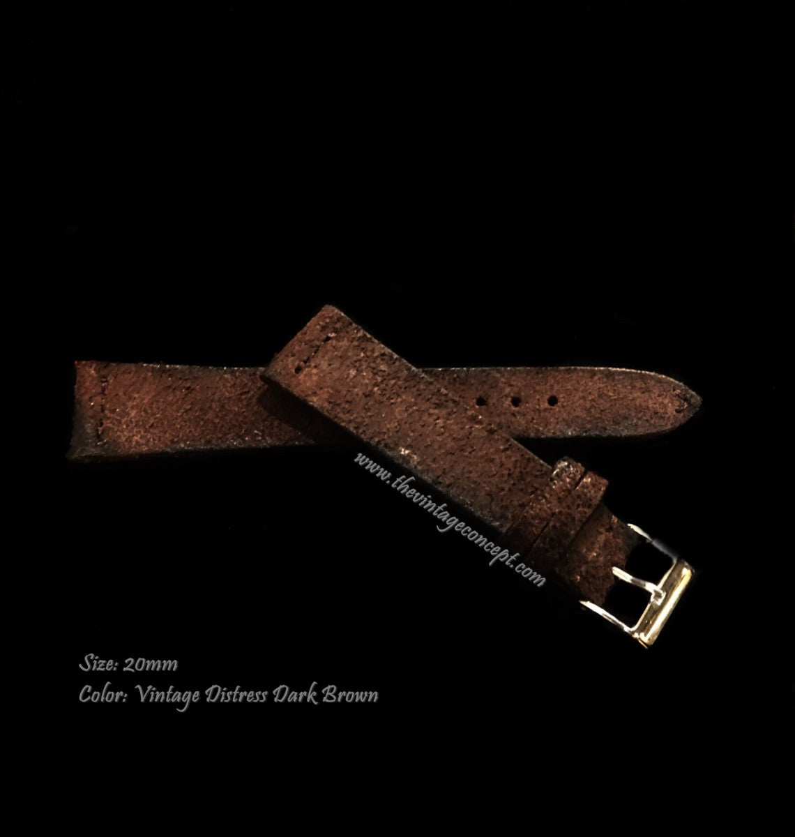 20 x 16mm Vintage Distress Camel Leather Strap