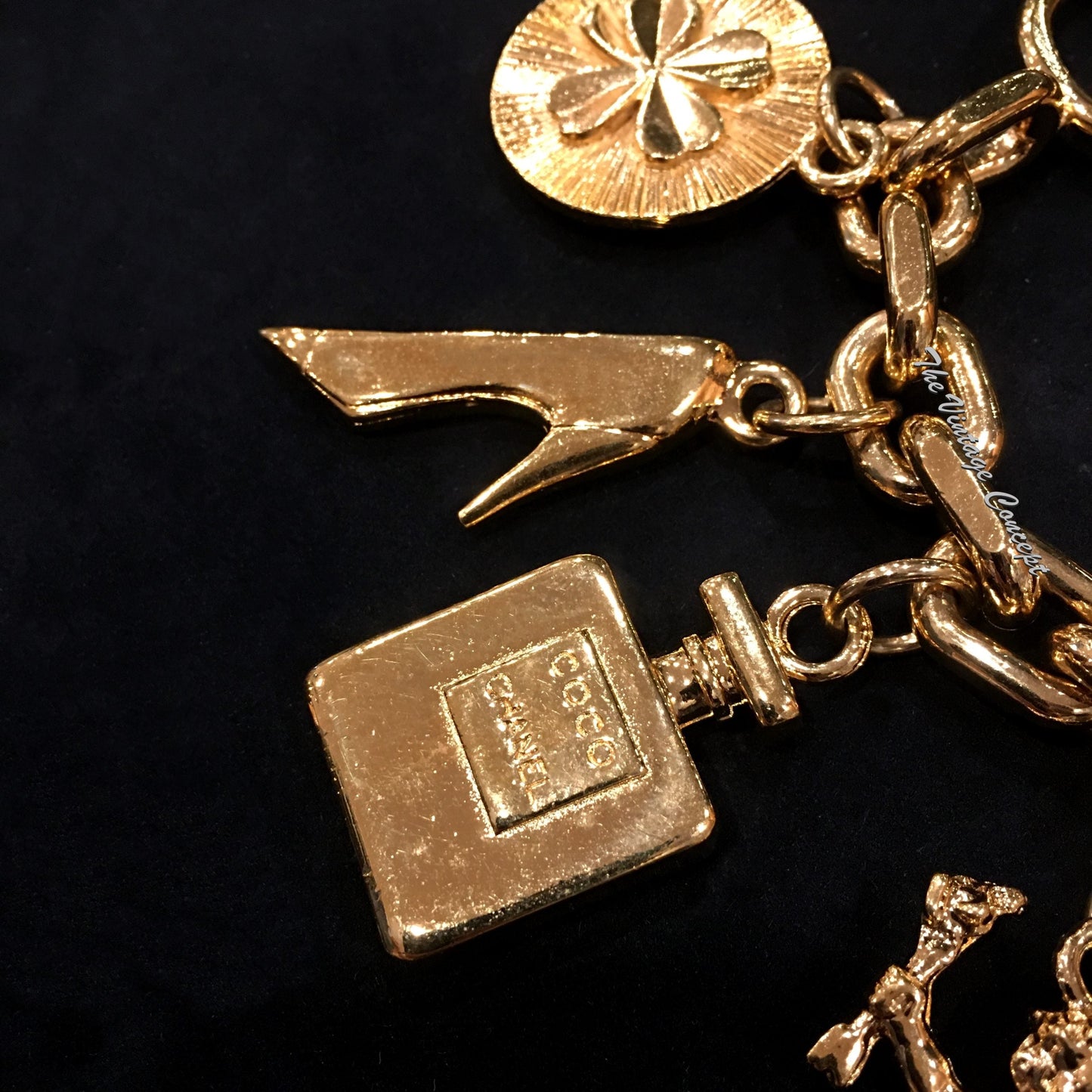 Vintage Chanel Gold Tone Heavy Charm Bracelet from 70-80's (SOLD)