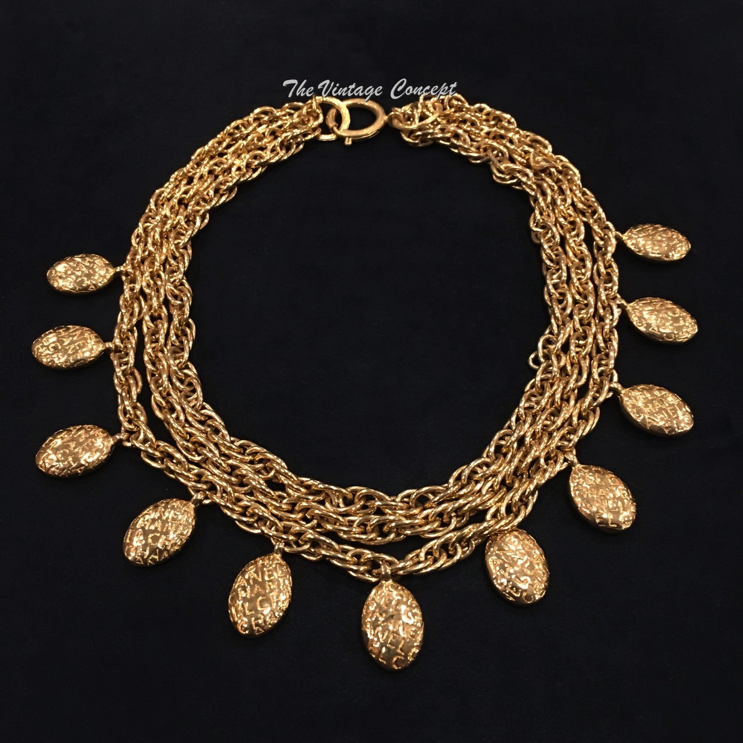 Chanel Gold Tone Heavy Charm Necklace 1980's (SOLD)