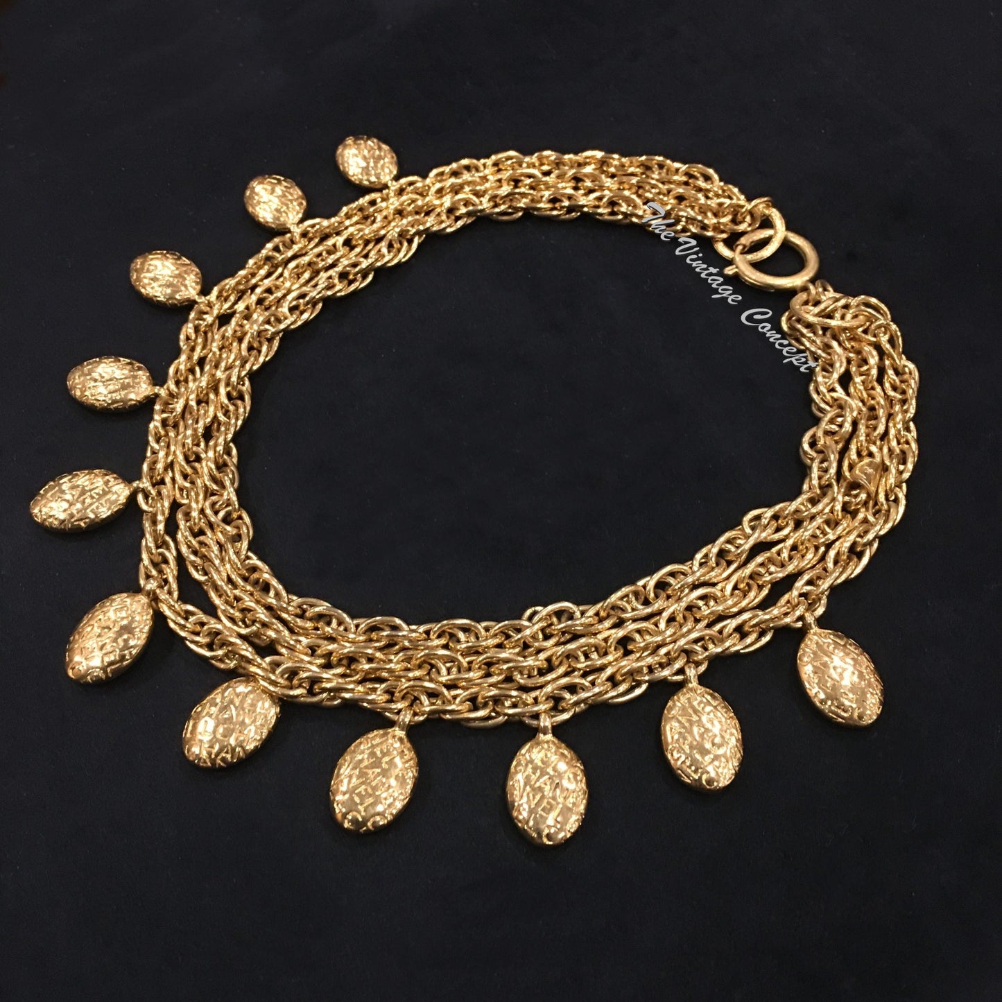 Chanel Gold Tone Heavy Charm Necklace 1980's (SOLD)