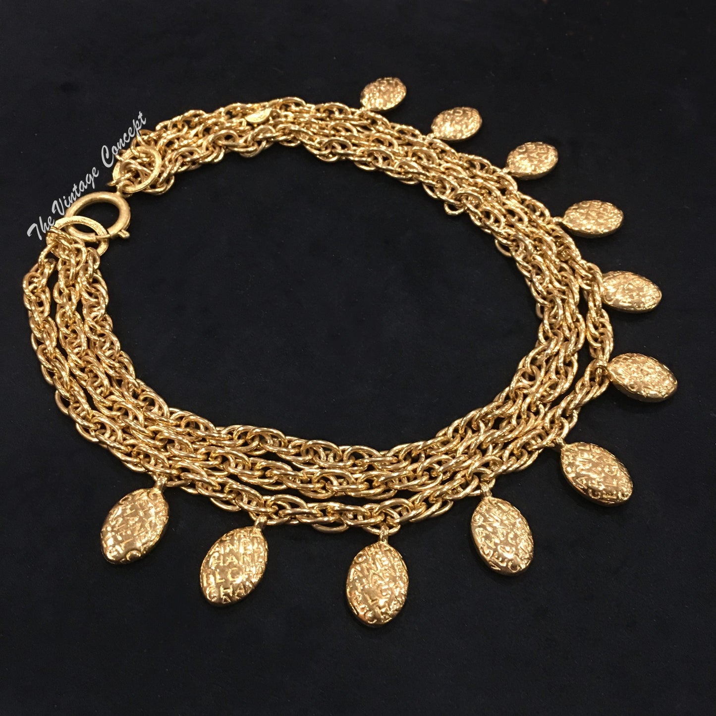 Chanel Gold Tone Heavy Charm Necklace 1980's (SOLD)