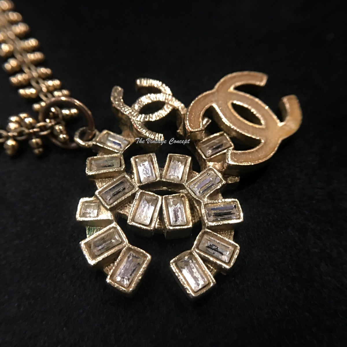 Chanel Unique Style Triple Logo Pendant Necklace 09A