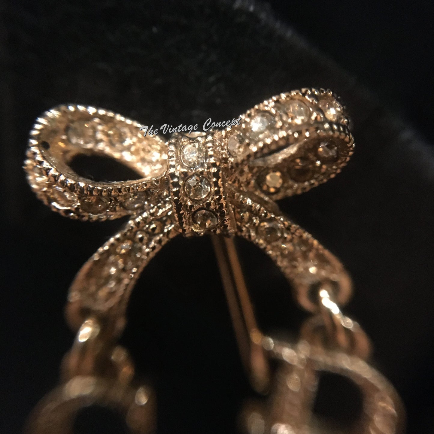 Dior Gold Tone "CD" Ribbon Clip Earring