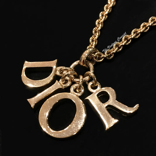 Dior Gold Tone D-I-O-R Necklace  (SOLD)