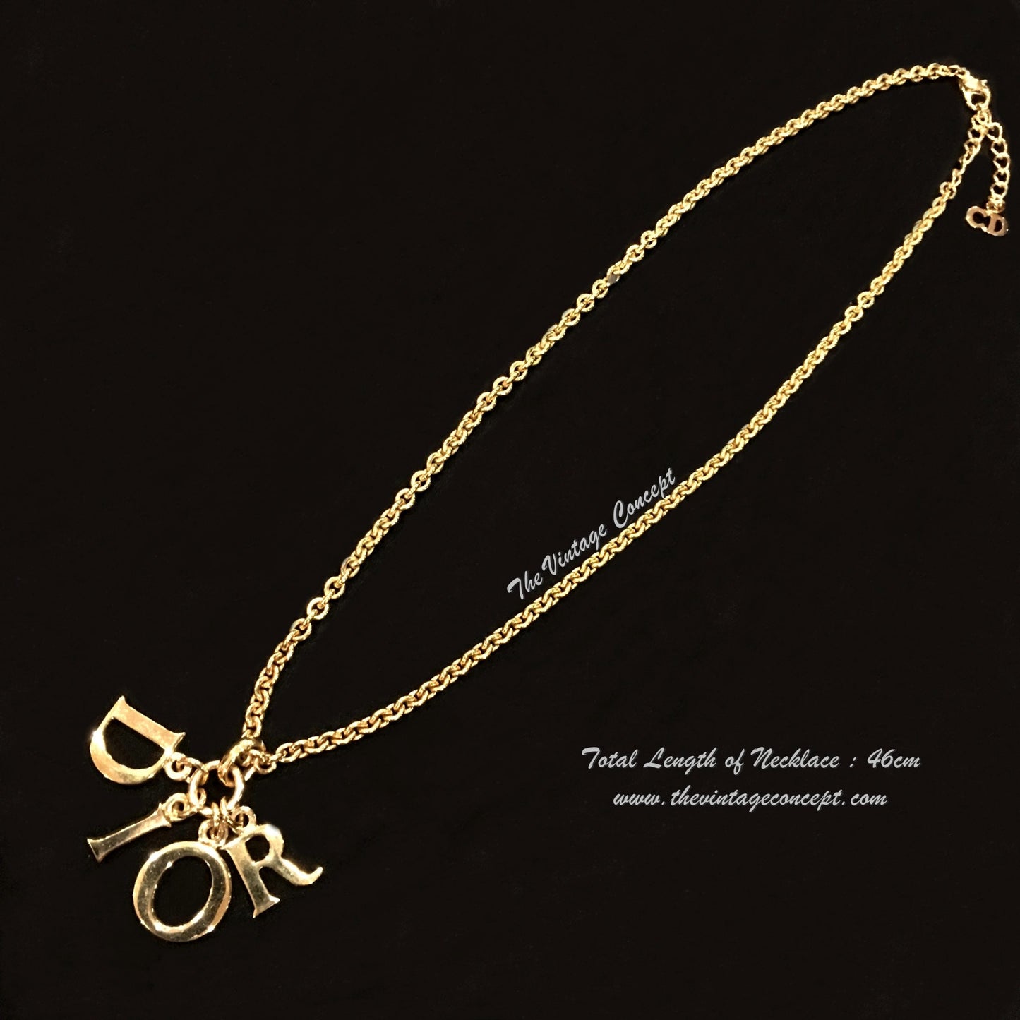 Dior Gold Tone D-I-O-R Necklace  (SOLD)