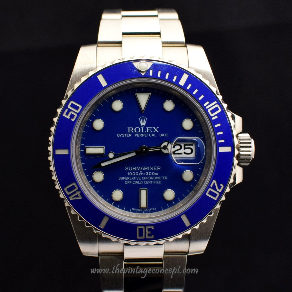 Rolex Submariner 18K WG Blue Dial 116619LB with Card   ( SOLD )