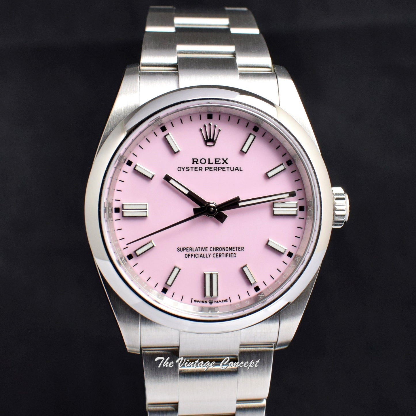 99% NEW Unworn Rolex Oyster Perpetual Candy Pink Dial 126000 (SOLD)