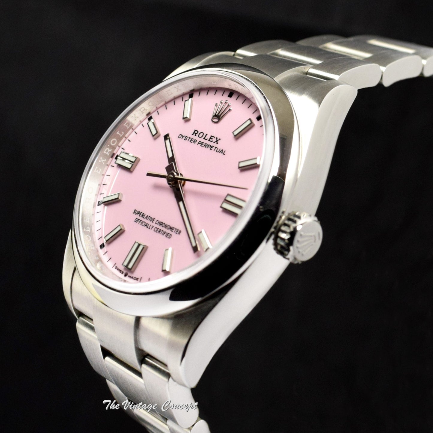 99% NEW Unworn Rolex Oyster Perpetual Candy Pink Dial 126000 (SOLD)