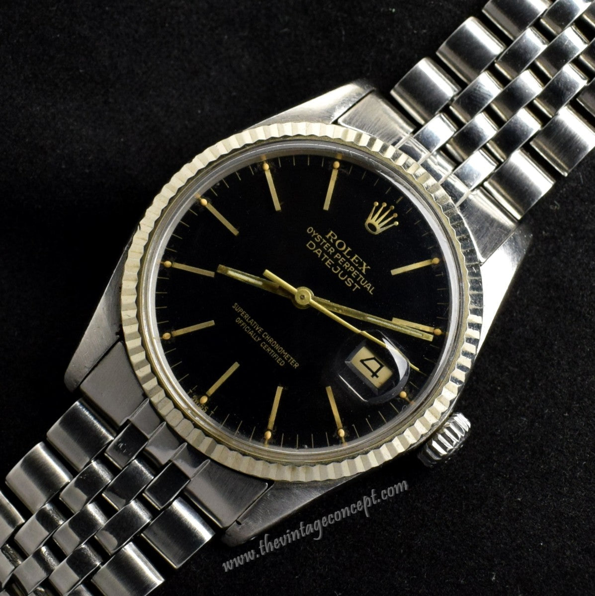 Rolex Datejust Black Dial Gold Index 16014 (SOLD)