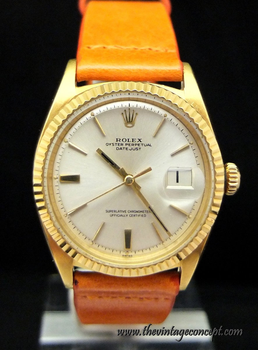 Rolex  18K YG Datejust Silver Dial 1601 (SOLD)