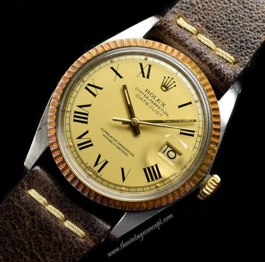 Rolex Datejust Two-Tones Gold Dial Black Roman Index 1601 (SOLD)