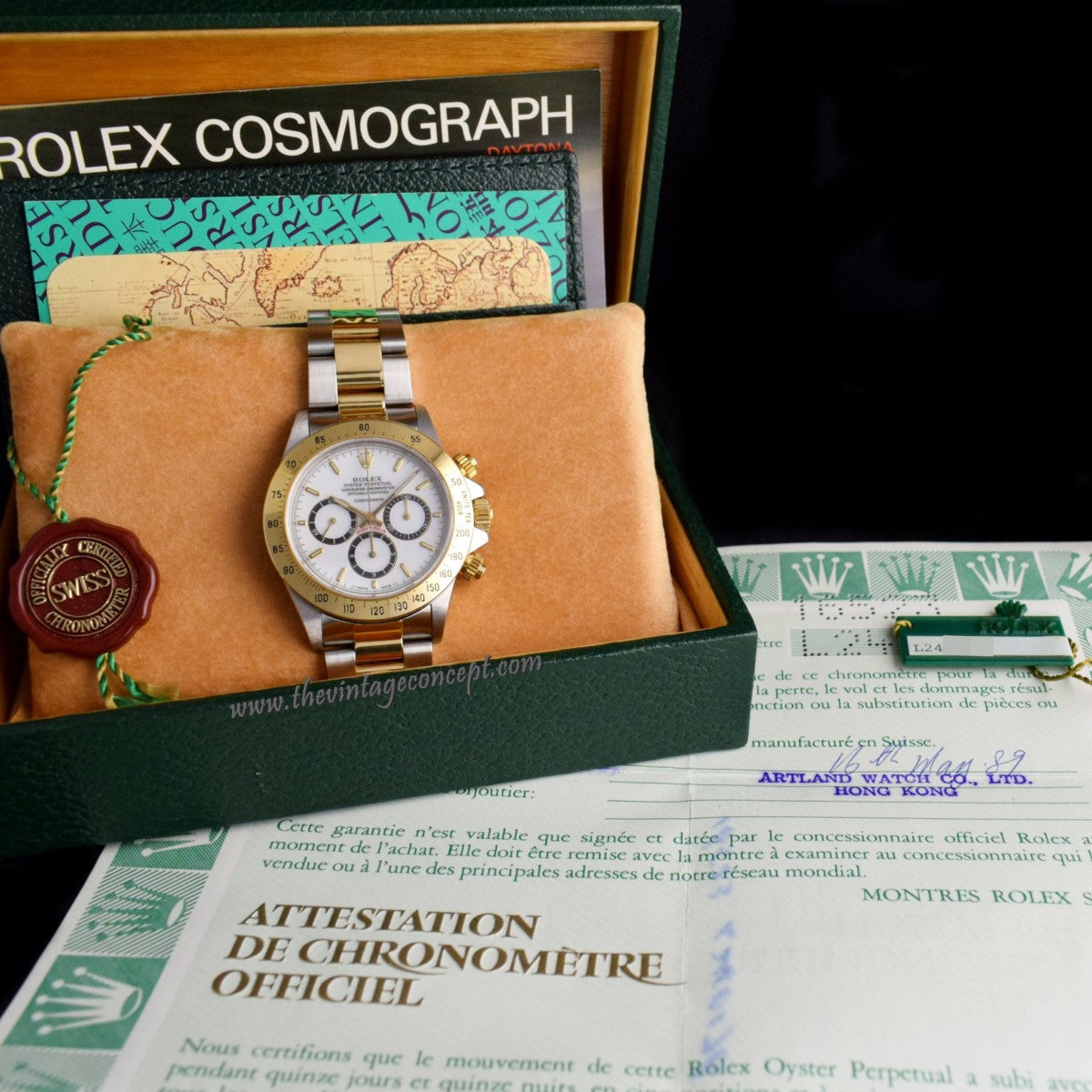 Rolex Daytona Two-Tones Porcelain Dial 16523 (Complete Full Set) (SOLD)