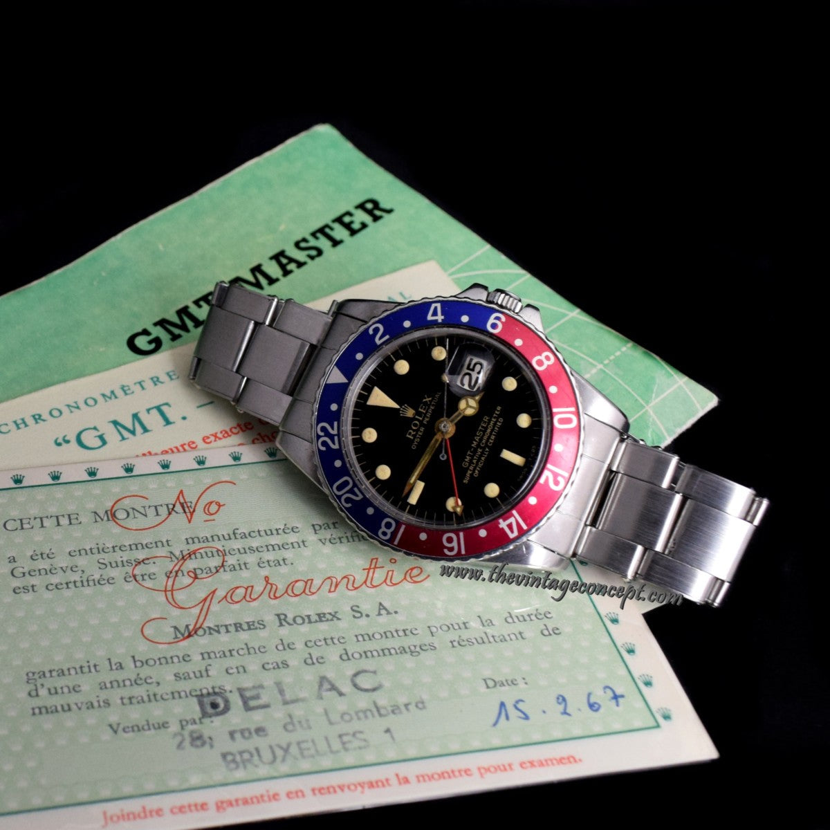 Rolex GMT Master Gilt Dial 1675 with Paper  ( SOLD )