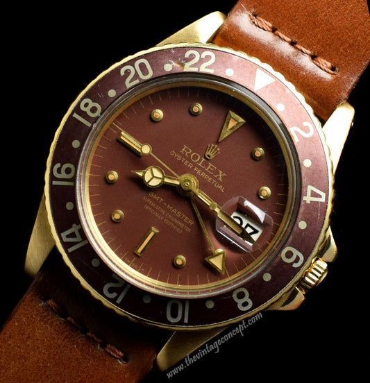 Rolex GMT Master 18K YG Brown Nipple Dial 1675 ( Full Set ) (SOLD)