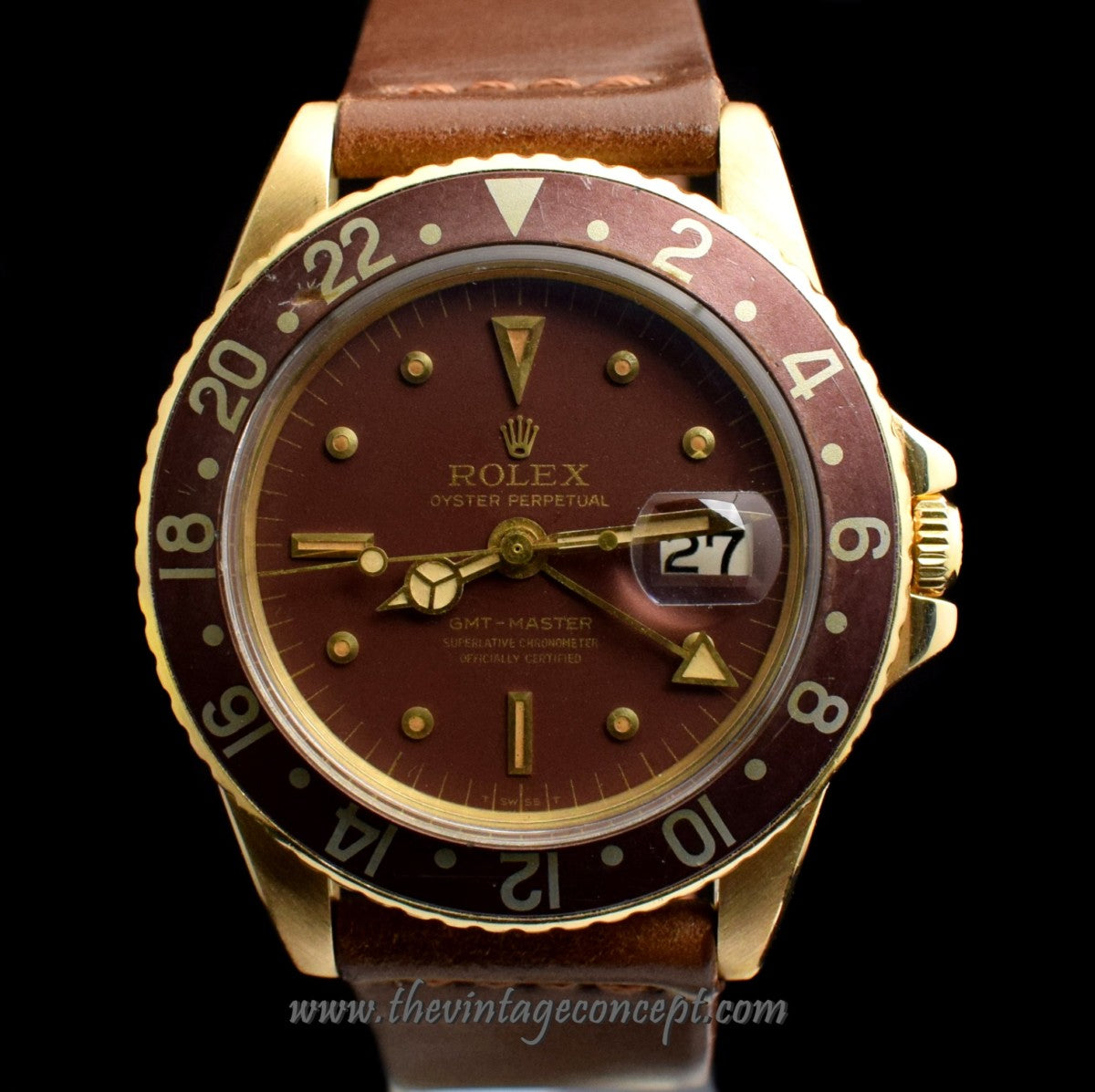 Rolex GMT Master 18K YG Brown Nipple Dial 1675 ( Full Set ) (SOLD)