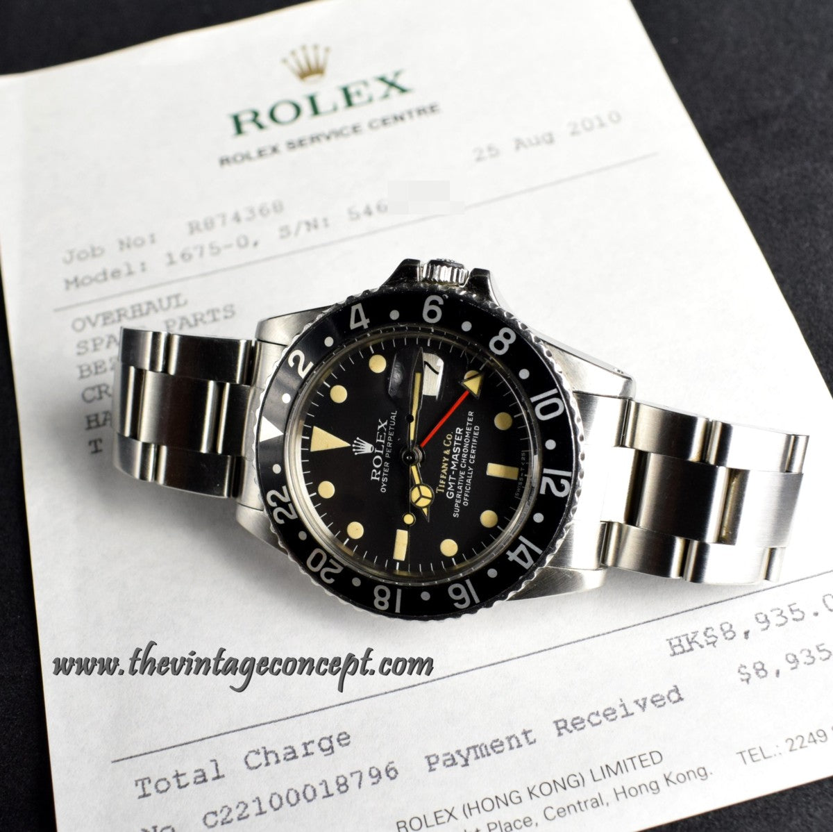 Rolex GMT Master "Tiffany & Co" 1675 ( with Services Paper ) (SOLD)