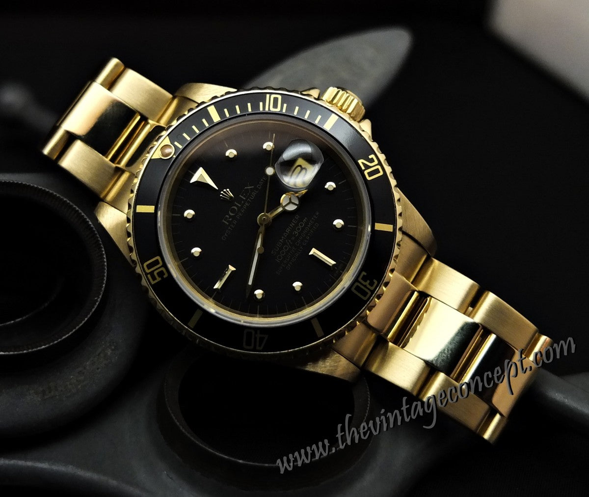 Rolex Submariner 18K YG Black Nipple Dial 16808 (SOLD)