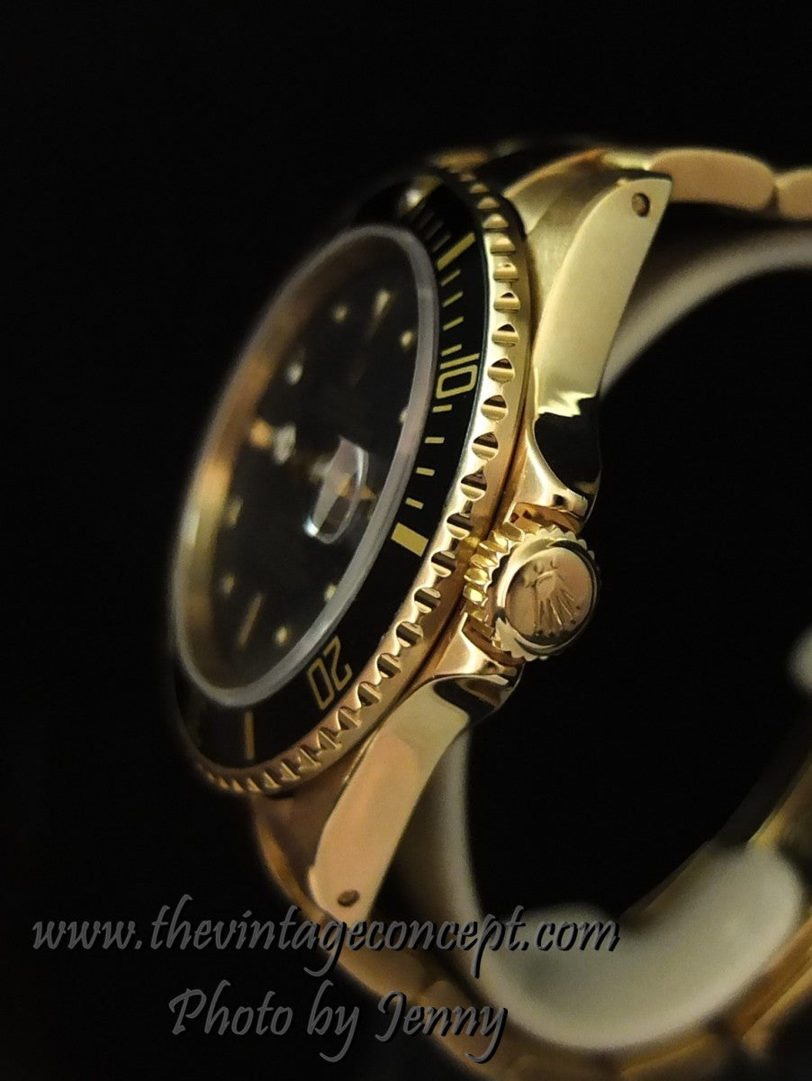 Rolex Submariner 18K YG Black Nipple Dial 16808 (SOLD)