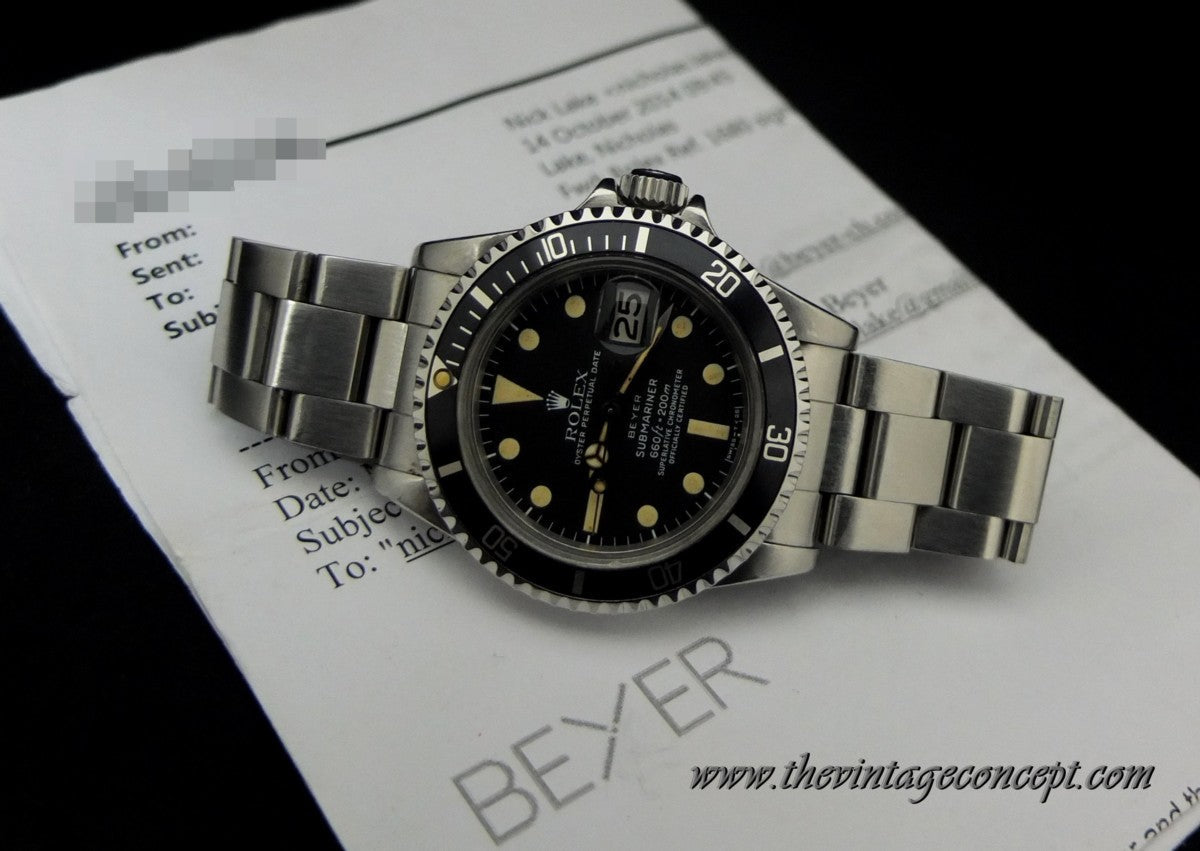 Rolex Submariner Beyer Matte Dial 1680 w/ Letter   ( SOLD )