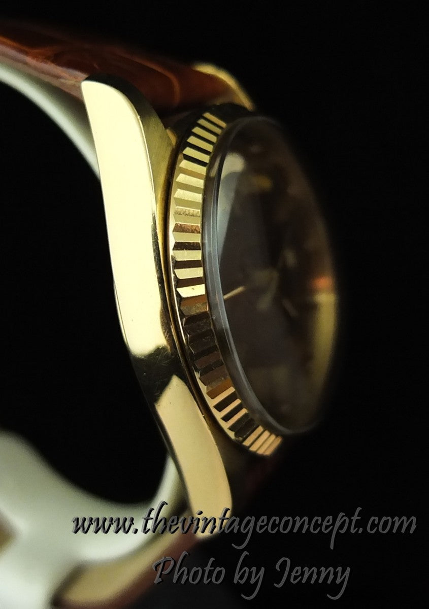 Rolex 18K YG Day Date 18K Yellow Gold Chocolate Brown Stella 1803 (SOLD)