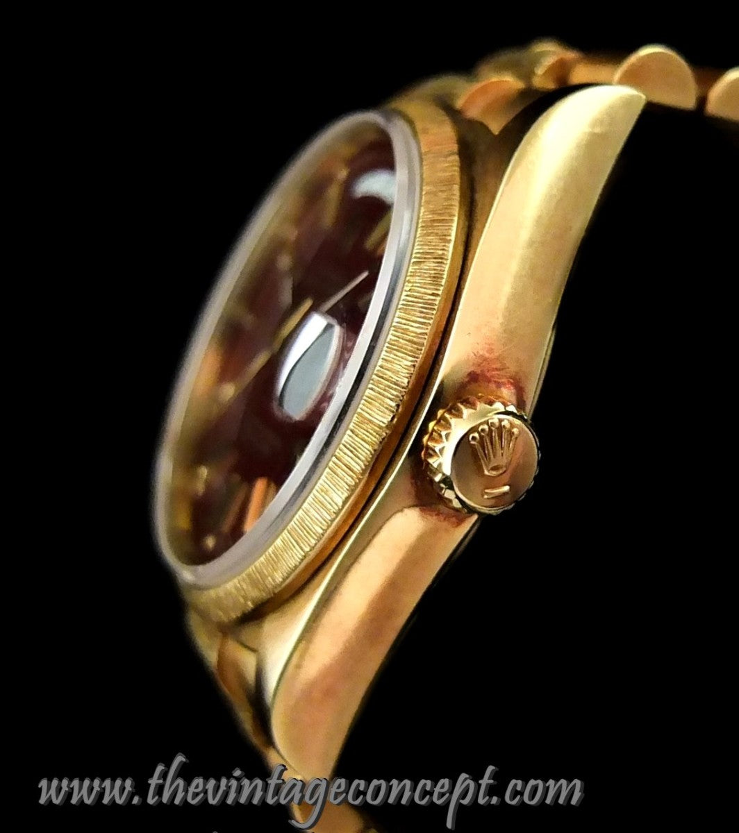 Rolex Day-Date 18K Yellow Gold Oxblood Stella Dial 18078 w/ Service Paper (SOLD)