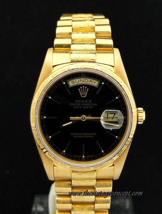 Rolex Day-Date 18K YG Black Dial 18238 (SOLD)