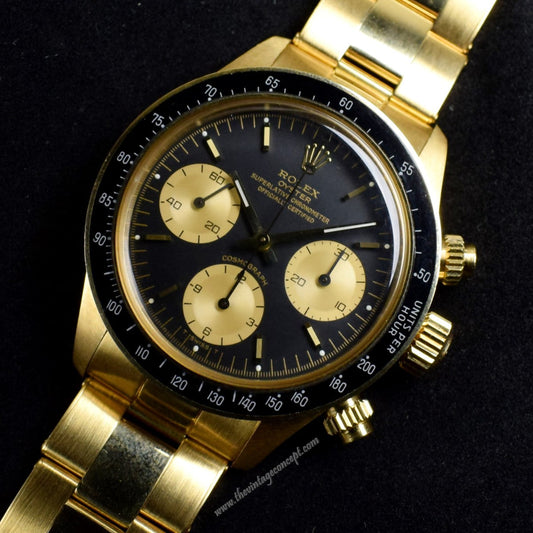 New Old Stock Vintage Rolex Daytona 18K YG Black Dial  ( Full Set )   ( SOLD )