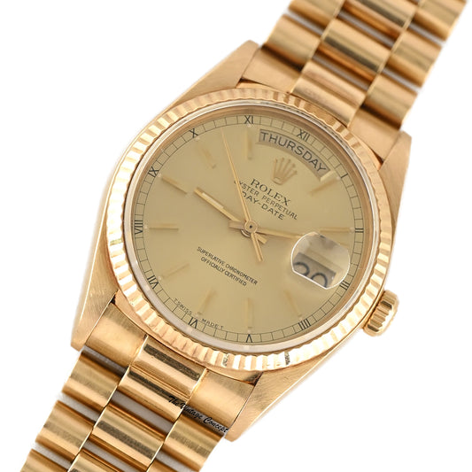 Rolex Day-Date 18038 18K Yellow Gold Champagne Dial