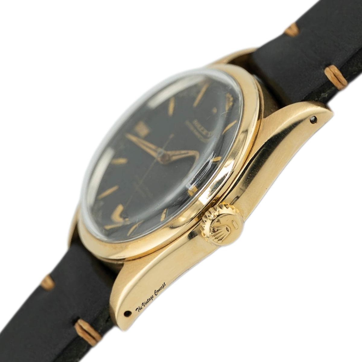 Rolex Oyster Perpetual 6634 Golden egg Black Gilt Dial