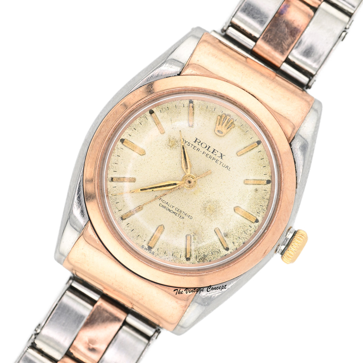 Rolex Oyster Perpetual Bubbleback Two-Tone Stainless Steel & Rose Gold Automatic Watch